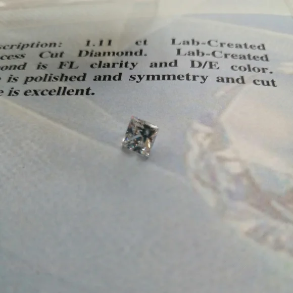 Lab-Created Princess Cut Diamond - Picture 3 of 10